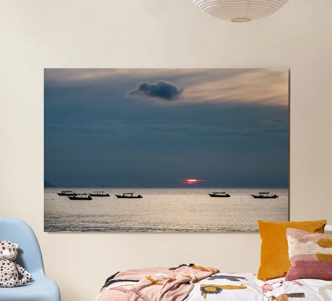 Fischerboote auf dem Meer Poster von anderm