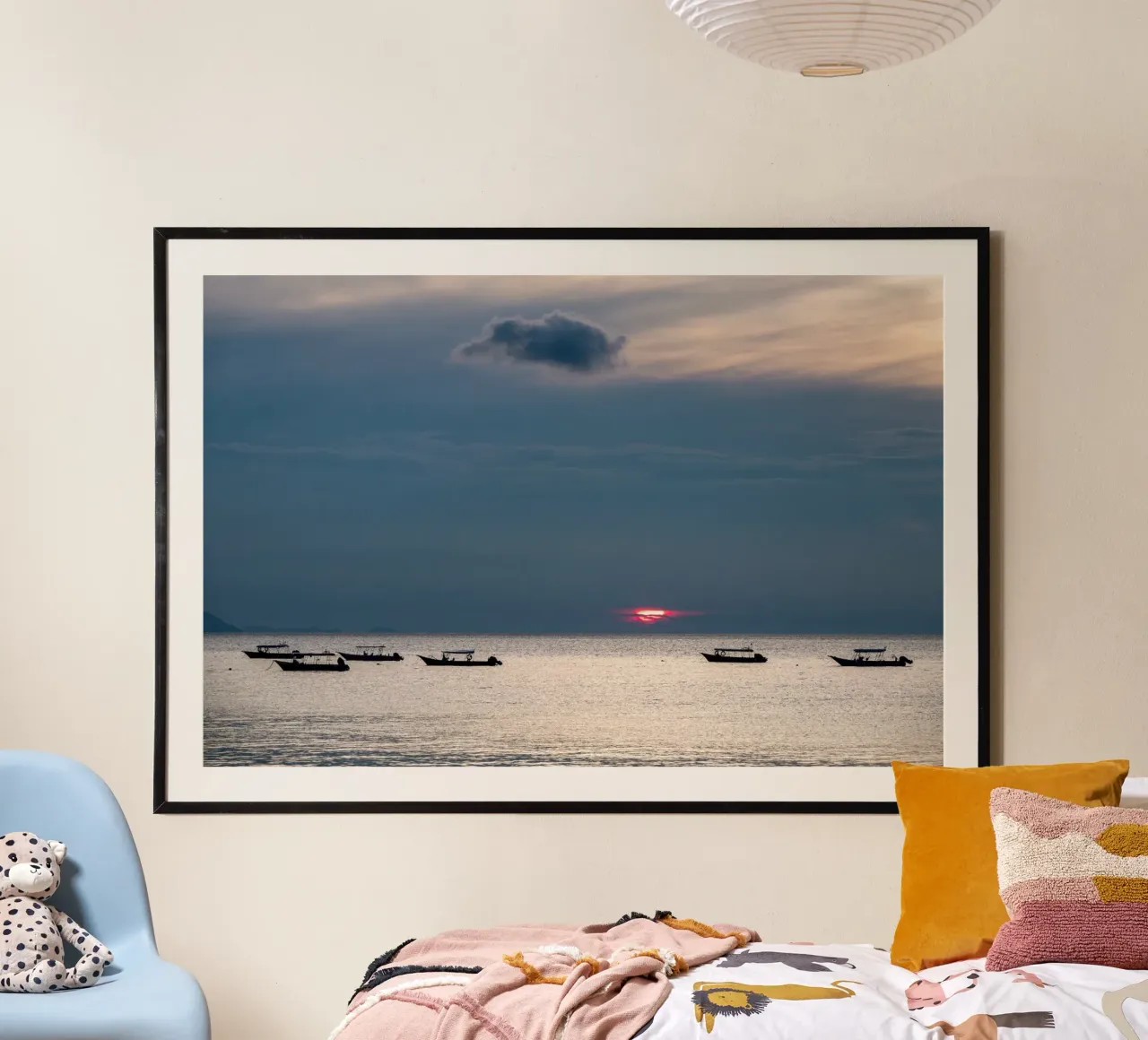 Fischerboote auf dem Meer Poster von anderm