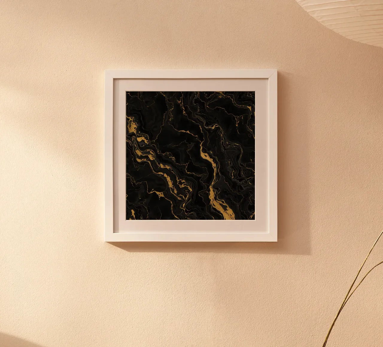 Sfondo nero con venature dorate poster da DesignDoodle