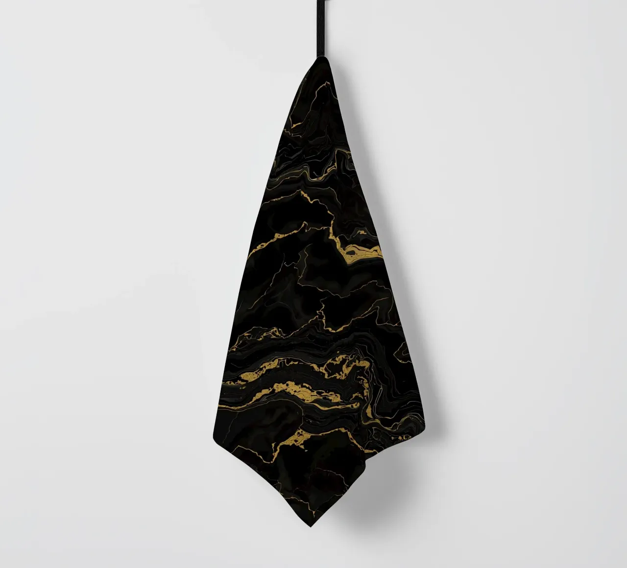 Fond noir avec veines d'or torchon de DesignDoodle