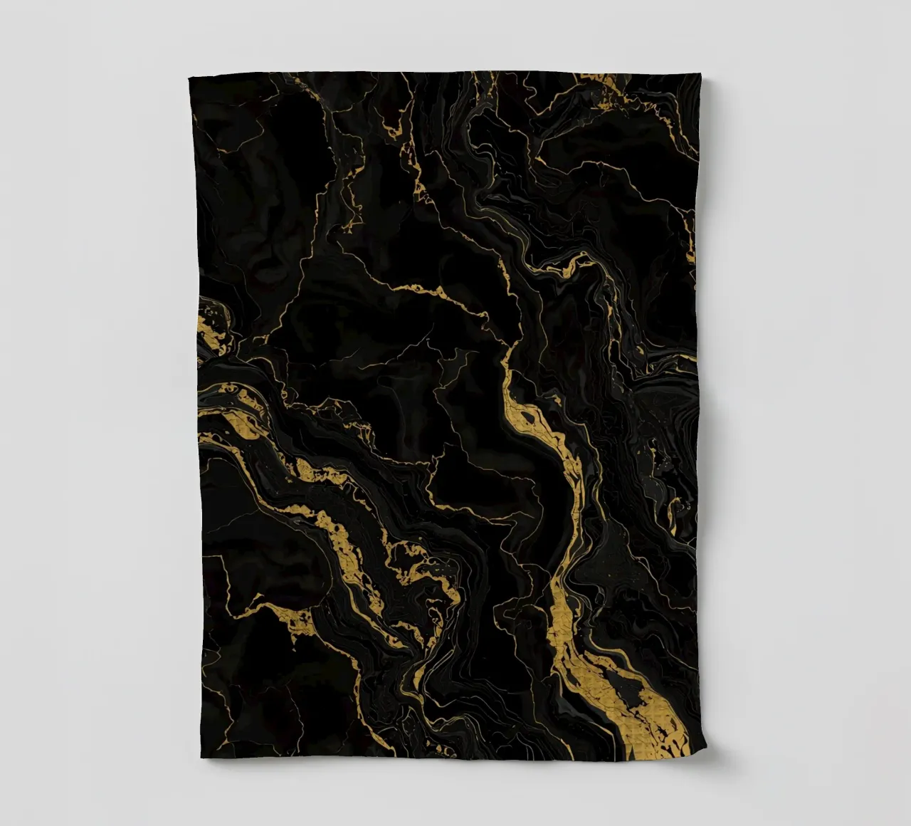 Fond noir avec veines d'or torchon de DesignDoodle
