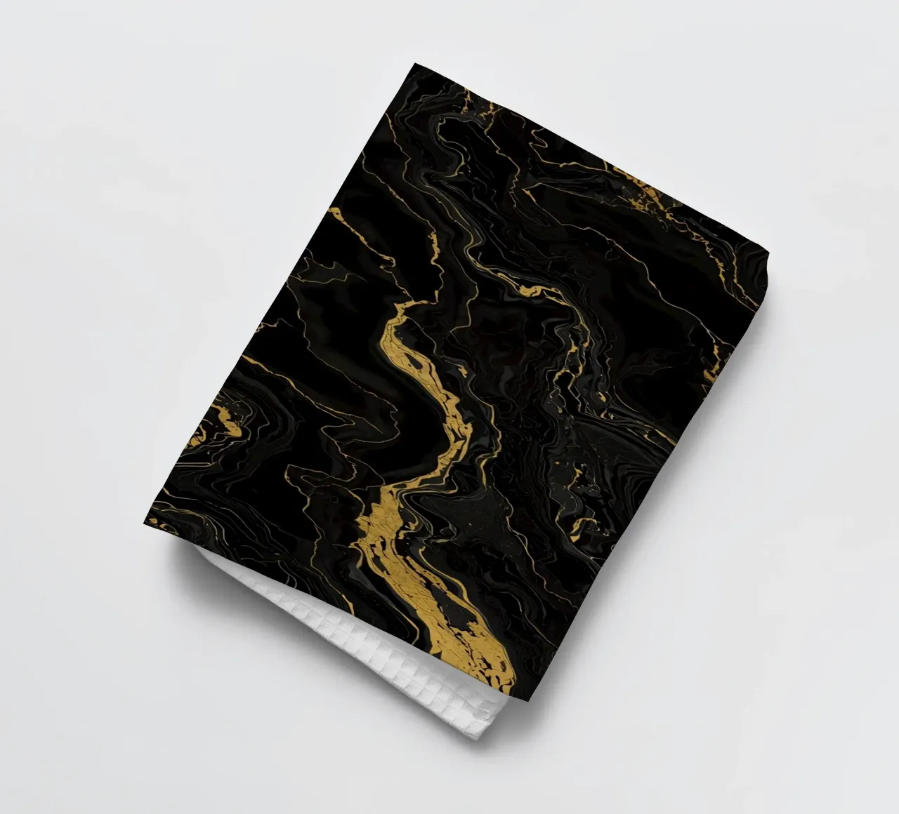 Fond noir avec veines d'or torchon de DesignDoodle