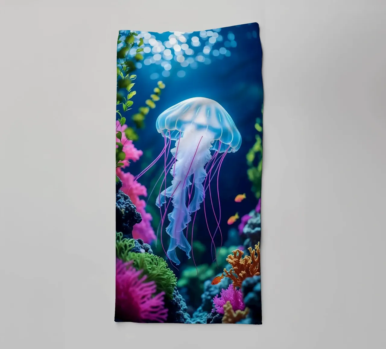 ✨🪼 Moonlace ✦ Lavender Jellyfish in Blooming Reefs 🌙 towel by LUMAQUA STUDIO