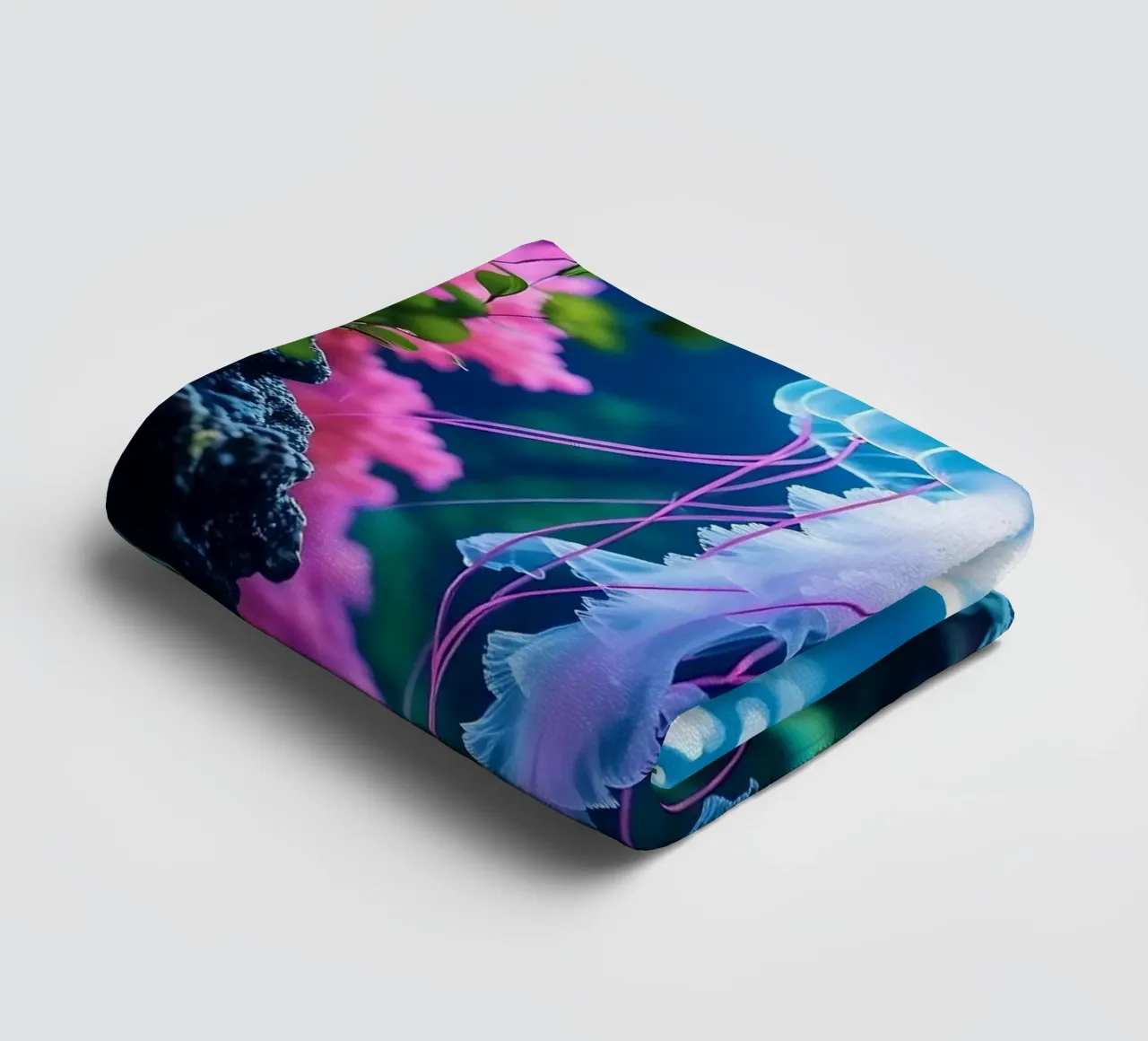 ✨🪼 Moonlace ✦ Lavender Jellyfish in Blooming Reefs 🌙 towel by LUMAQUA STUDIO