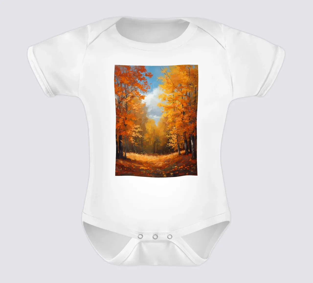Paesaggio forestale d'autunno body neonato maniche corte da DesignDoodle