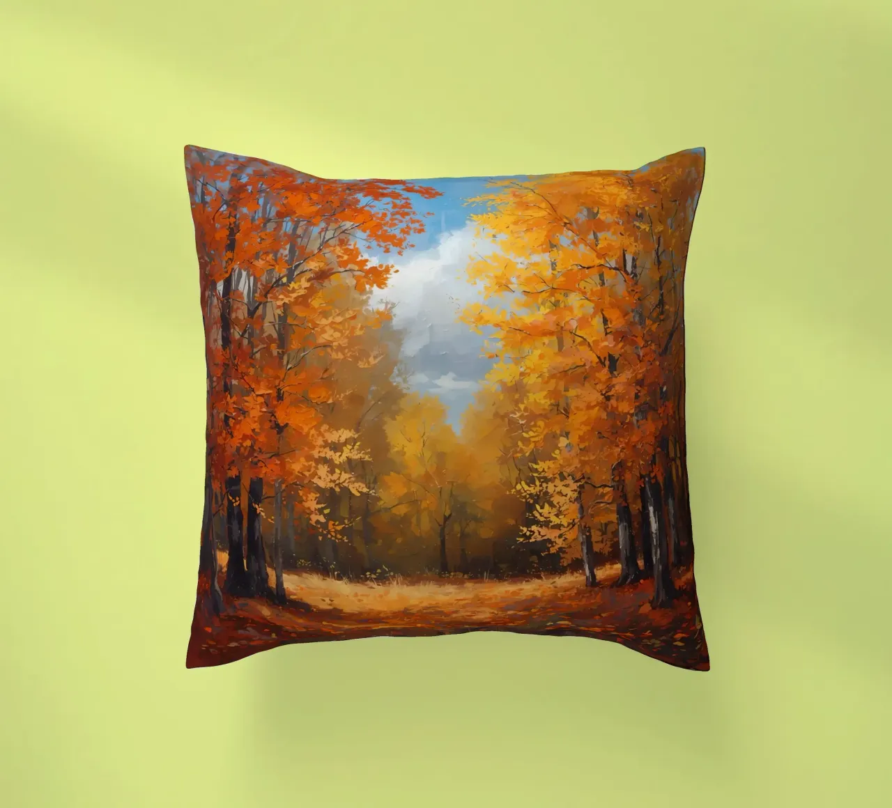 Paesaggio forestale d'autunno cuscino da DesignDoodle