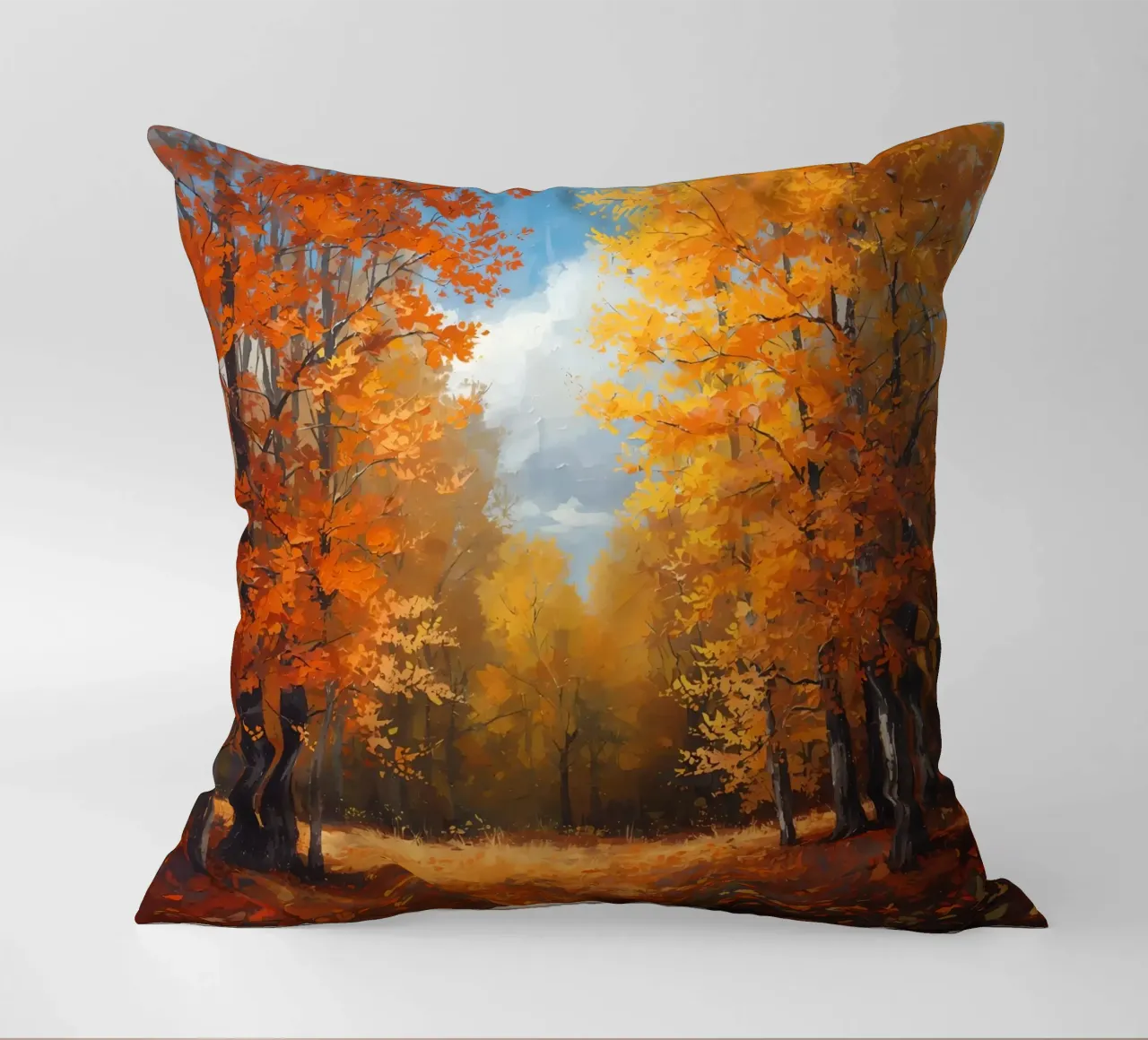 Paesaggio forestale d'autunno cuscino da DesignDoodle