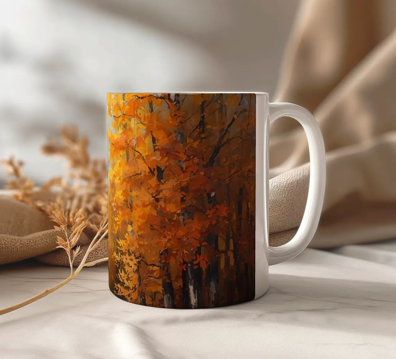 Paesaggio forestale d'autunno tazza in ceramica da DesignDoodle