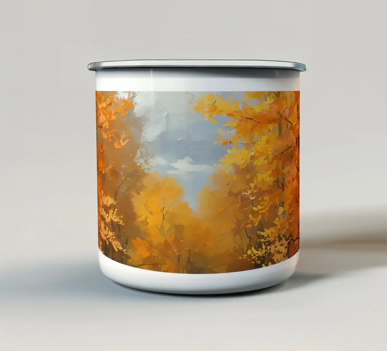 Paesaggio forestale d'autunno tazza in smalto da DesignDoodle