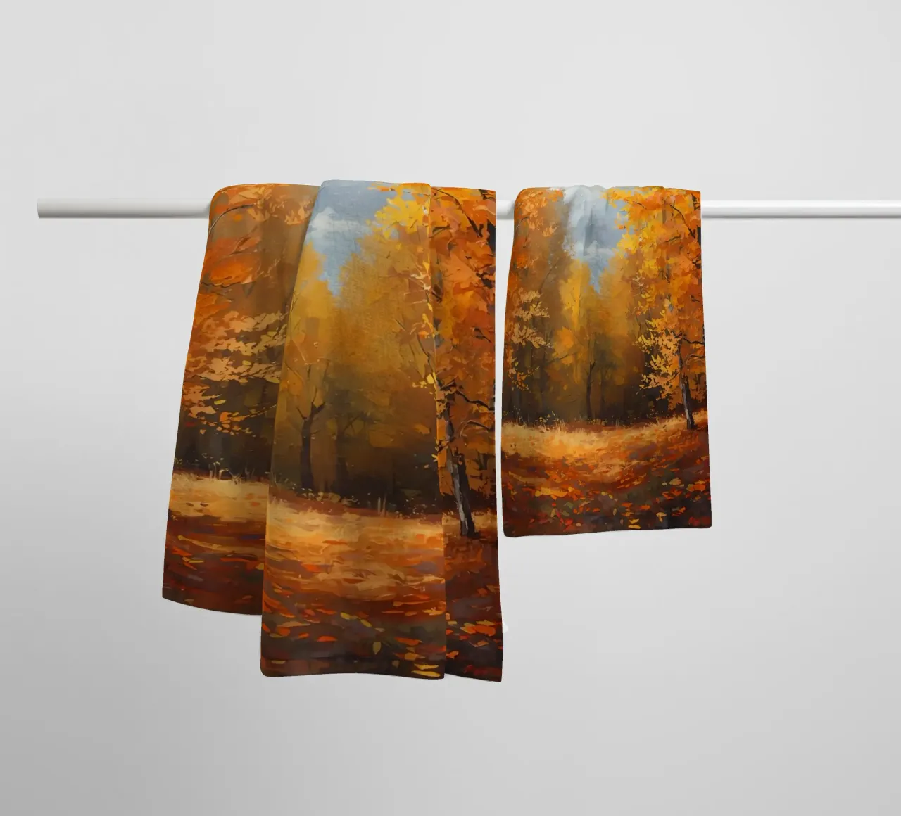 Paesaggio forestale d'autunno asciugamano da bagno da DesignDoodle