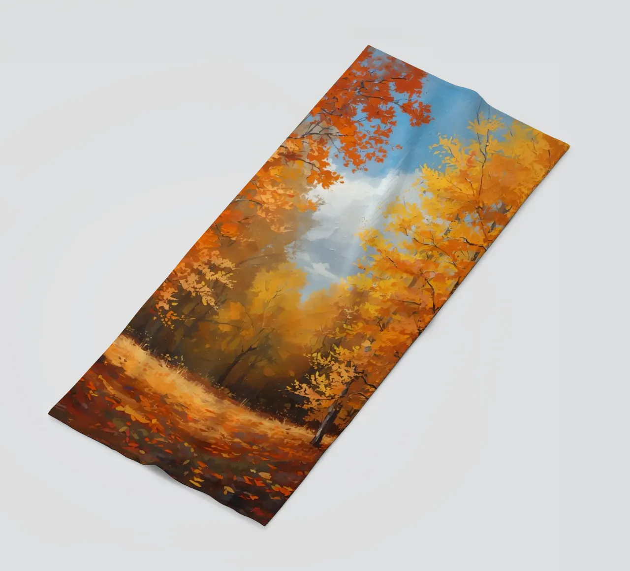 Paesaggio forestale d'autunno telo mare da DesignDoodle