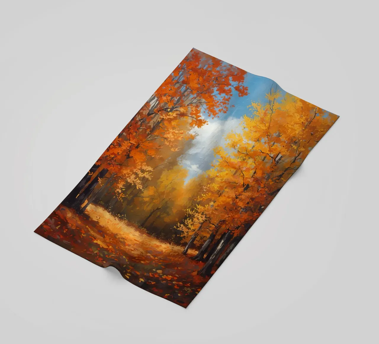 Paesaggio forestale d'autunno telo mare da DesignDoodle