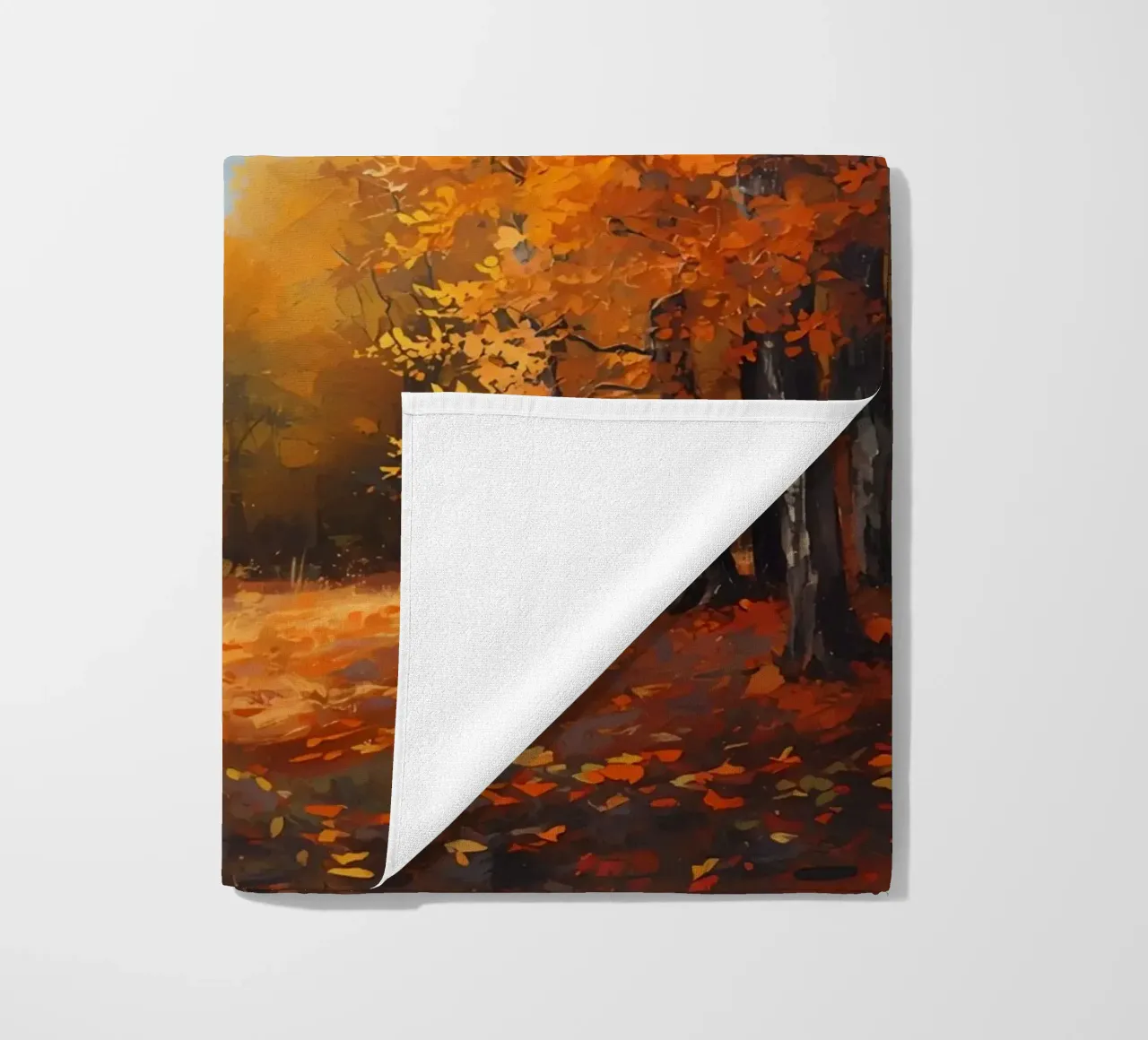 Paesaggio forestale d'autunno telo mare da DesignDoodle