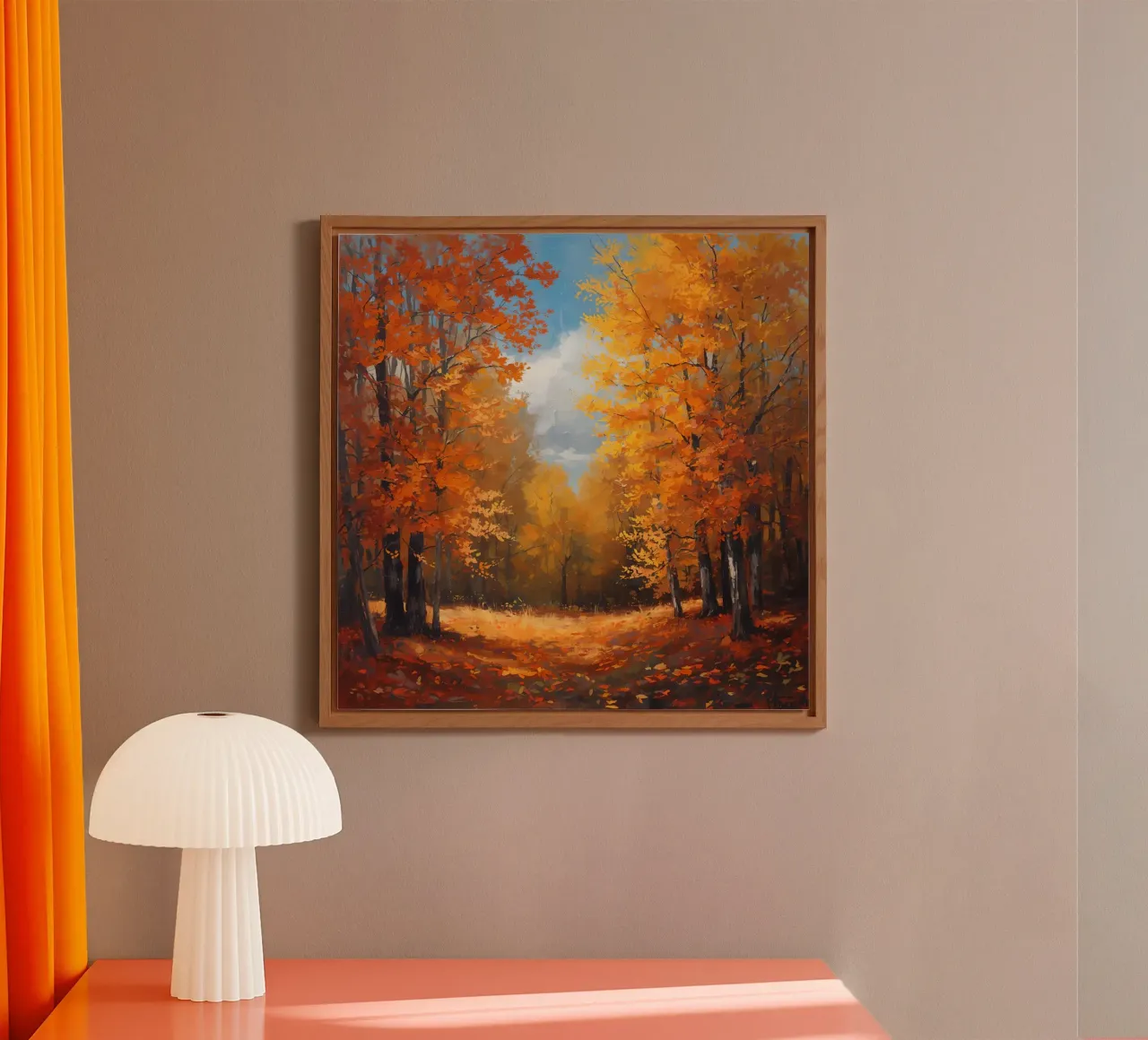Paesaggio forestale d'autunno alluminio dibond da DesignDoodle