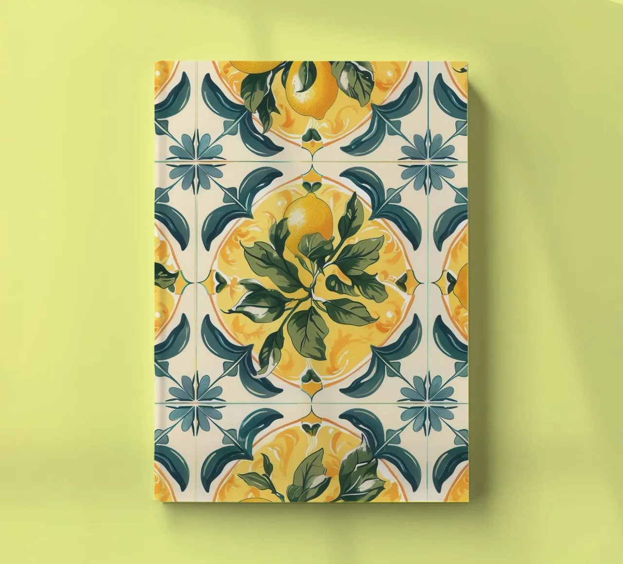 Mediterranean Citrus Tiles Classic Bloom notebook by Botanical Pattern House