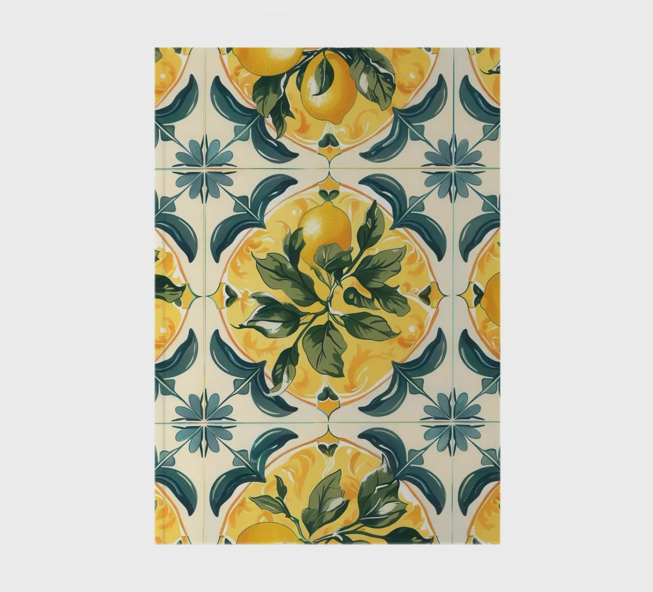 Mediterranean Citrus Tiles Classic Bloom notebook by Botanical Pattern House