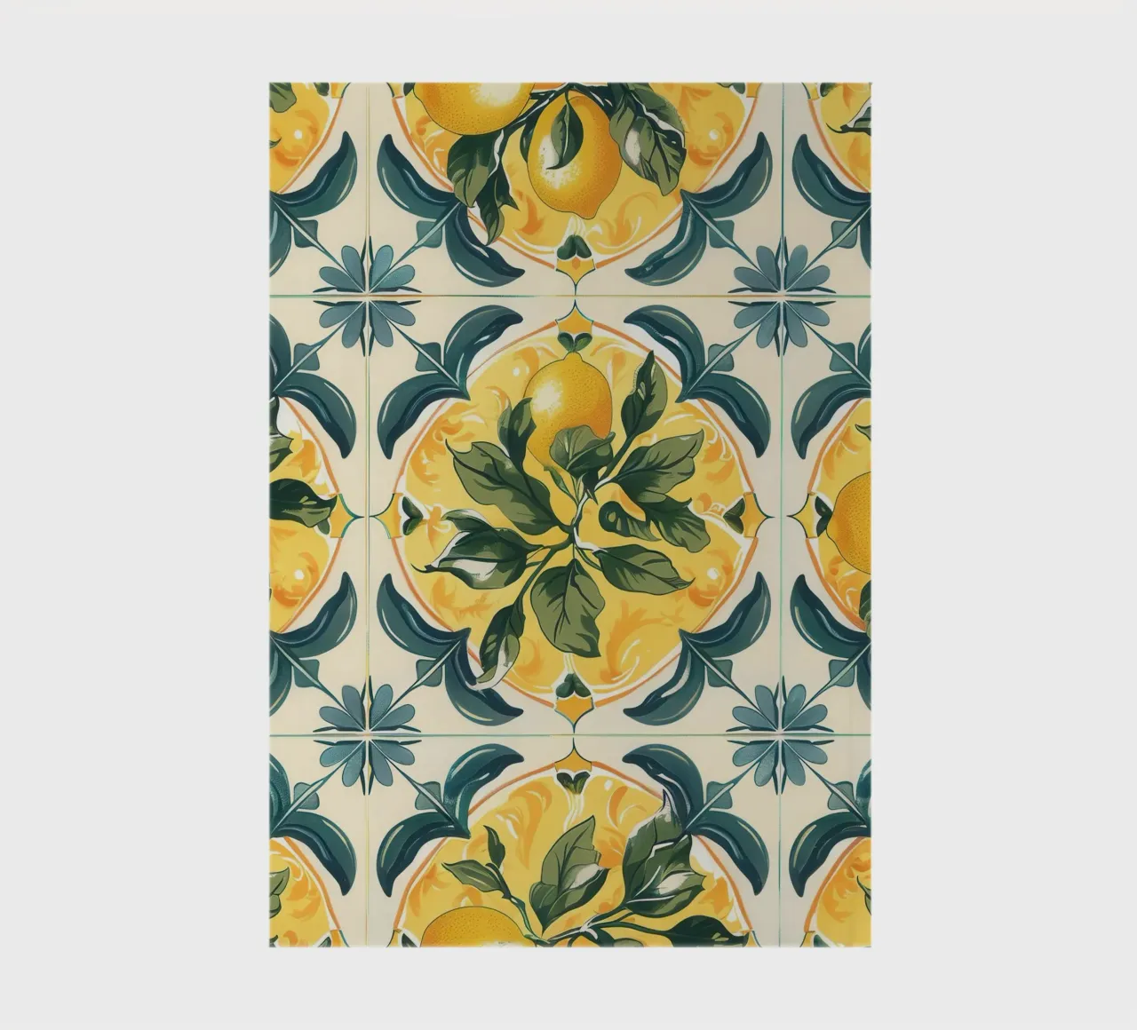 Mediterranean Citrus Tiles Classic Bloom notebook by Botanical Pattern House