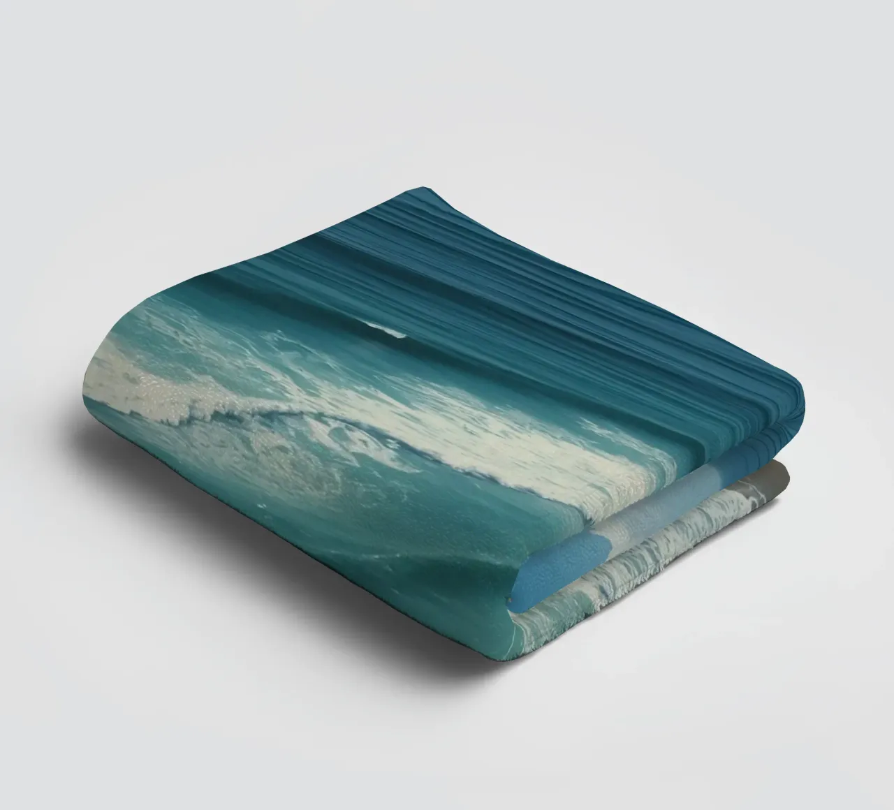 Aerial View of Sandy Beach Ocean Waves and Coastal Cliffs towel by DesignDoodle