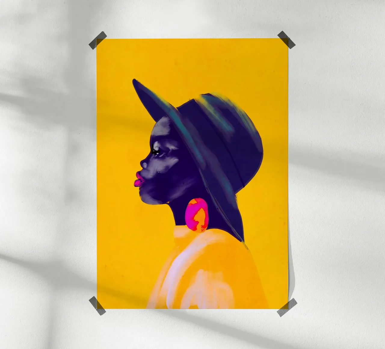 Abstrakte Kunst Mädchen Porträt 5 Poster von ThingDesign