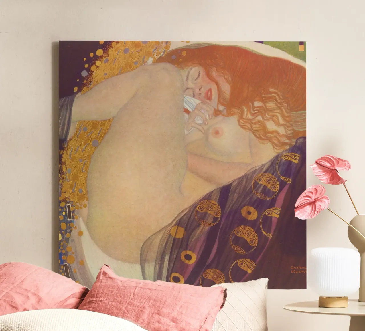 Danaë (from The Work of Gustav Klimt canvas with Floater frame by Venus Art