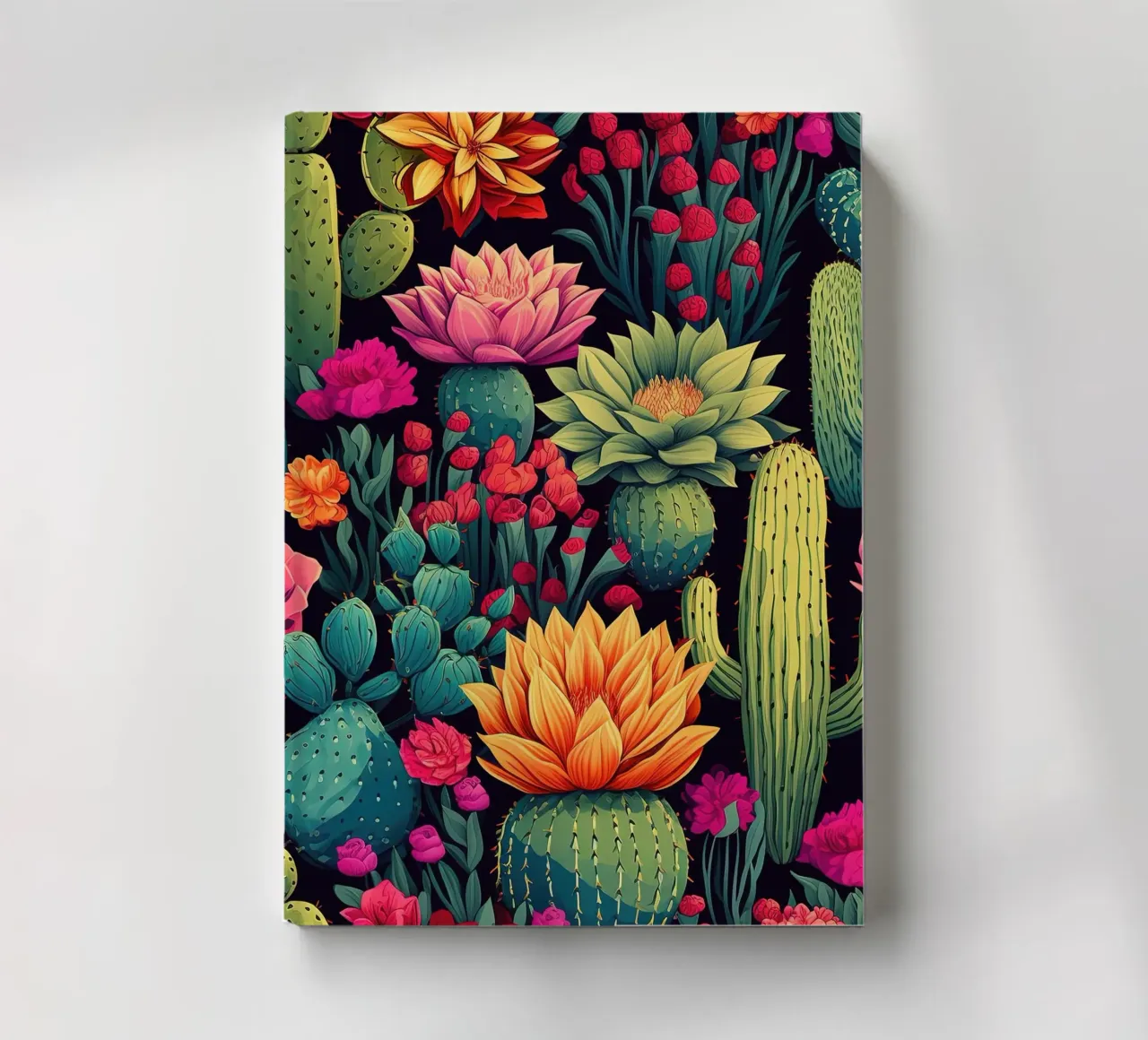Midnight Cactus Bloom notebook by Botanical Pattern House