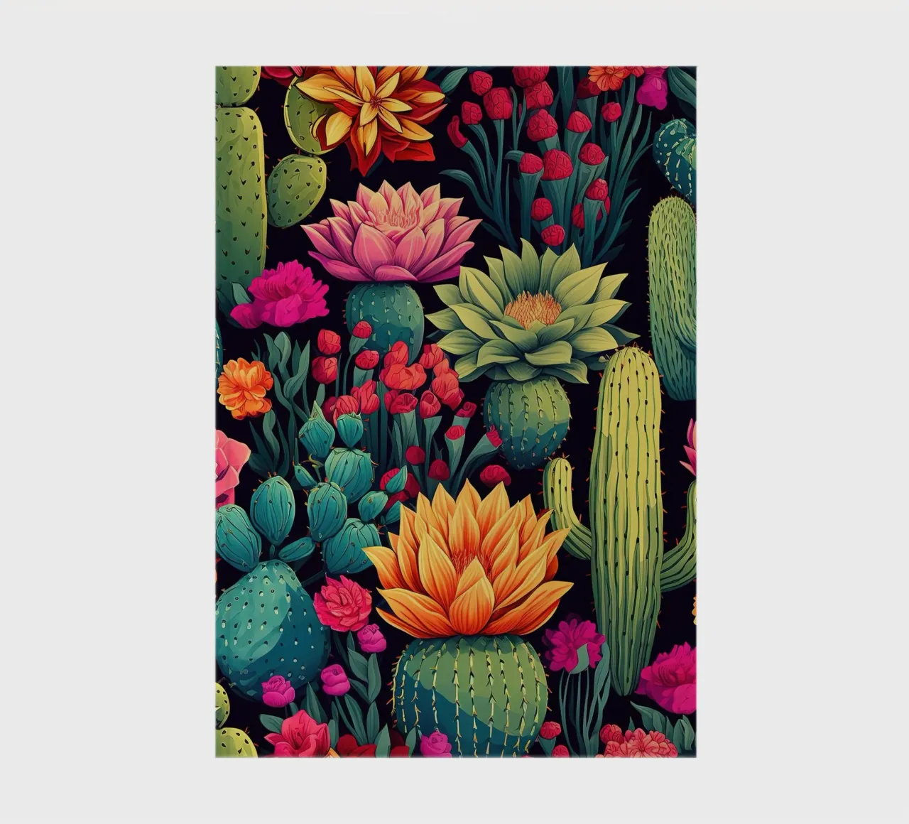 Midnight Cactus Bloom notebook by Botanical Pattern House