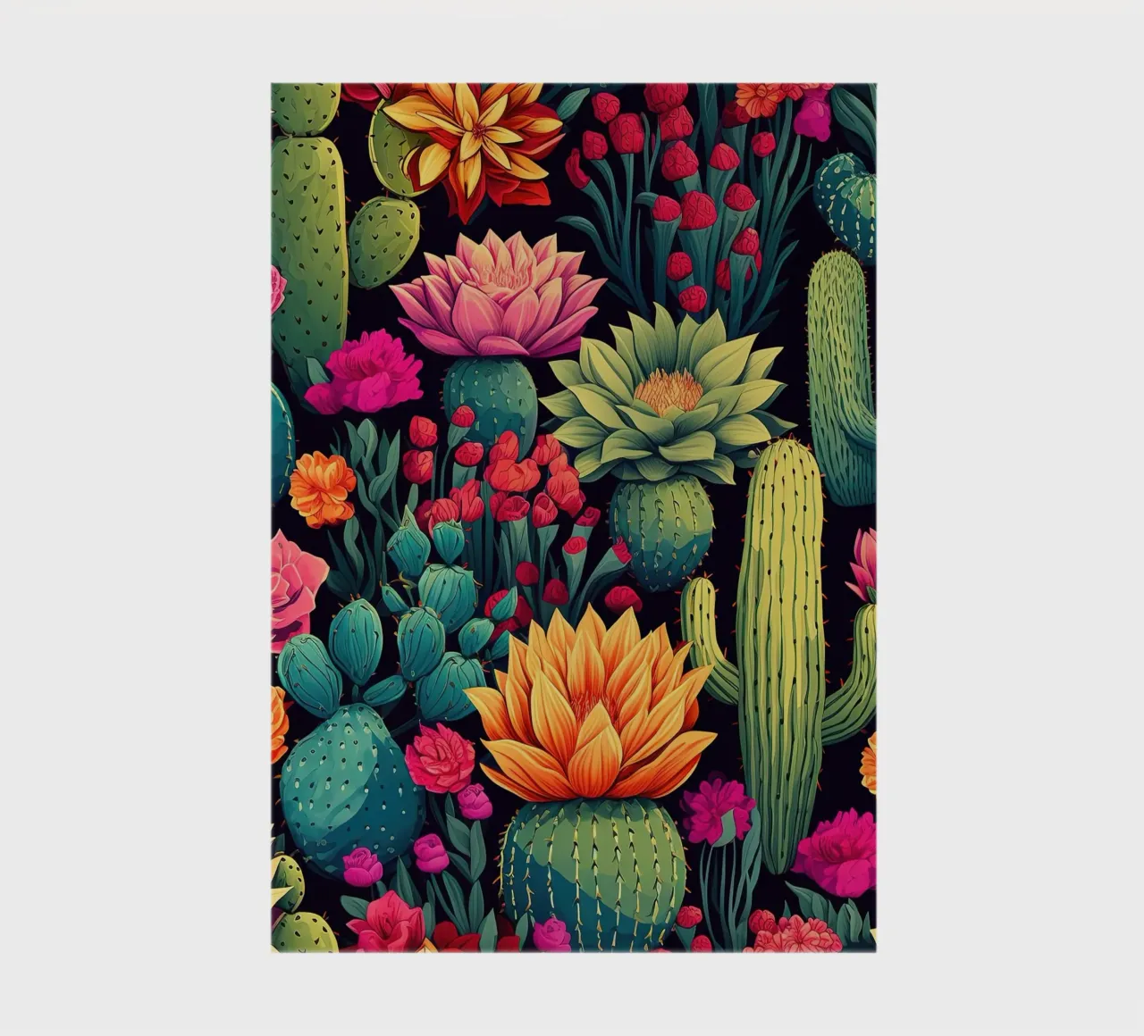 Midnight Cactus Bloom notebook by Botanical Pattern House