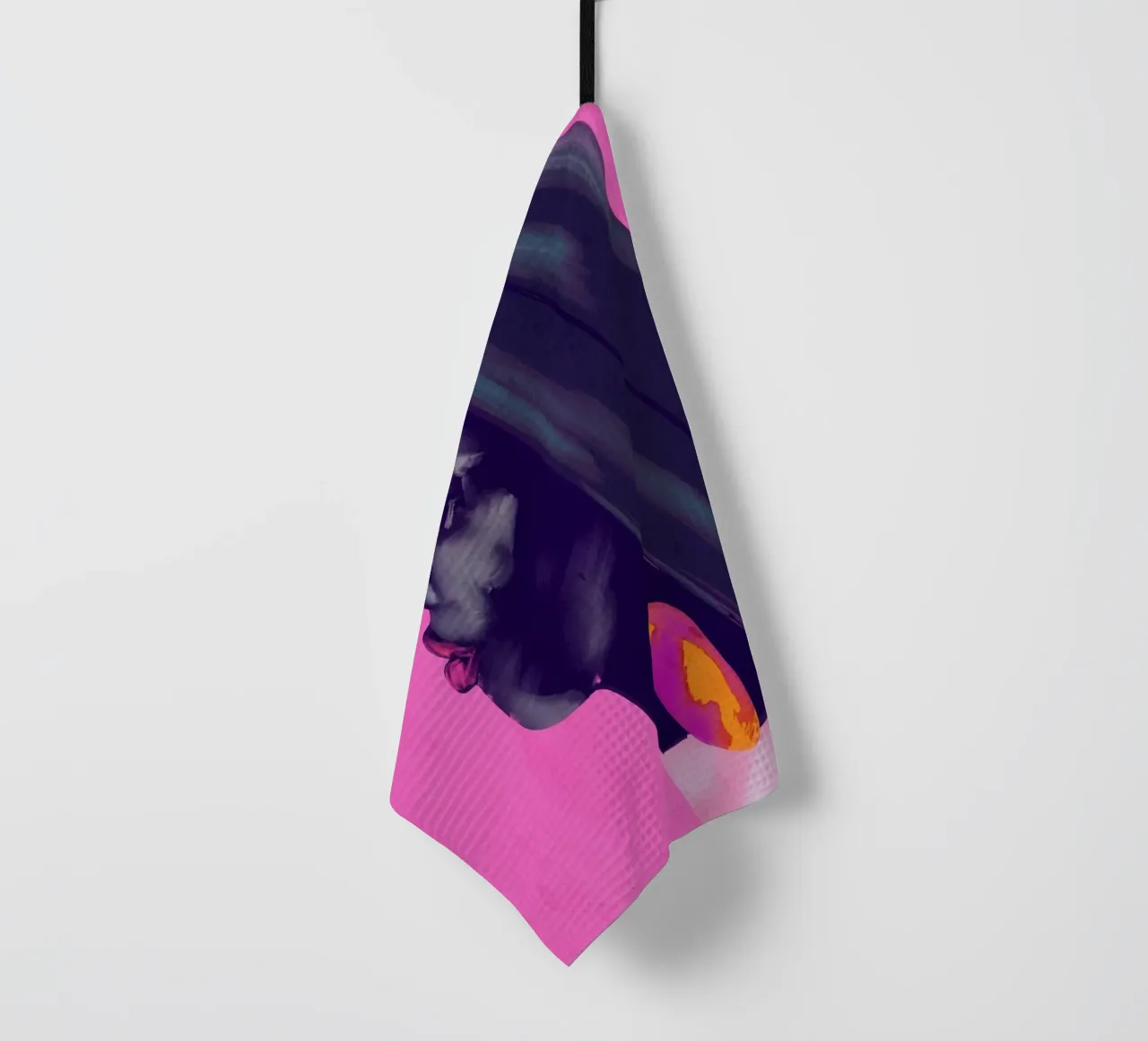 Art abstrait Portrait de fille 6 torchon de ThingDesign
