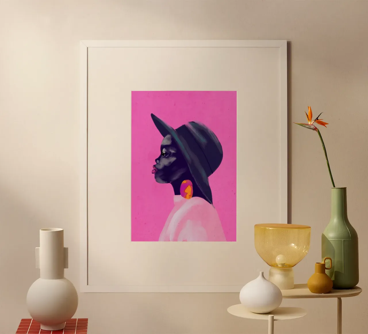 Abstrakte Kunst Mädchen Porträt 6 Poster von ThingDesign