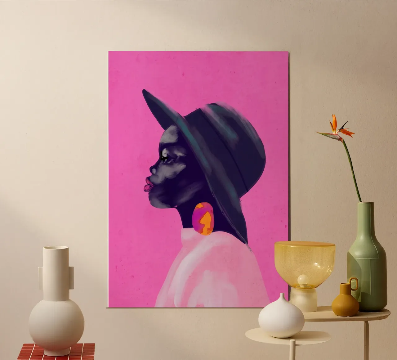 Abstrakte Kunst Mädchen Porträt 6 Poster von ThingDesign