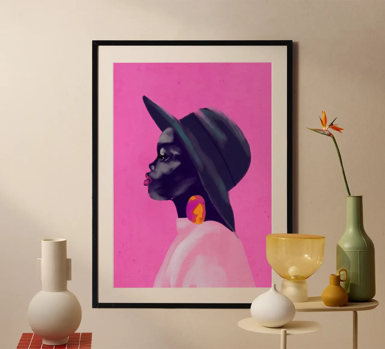 Abstrakte Kunst Mädchen Porträt 6 Poster von ThingDesign