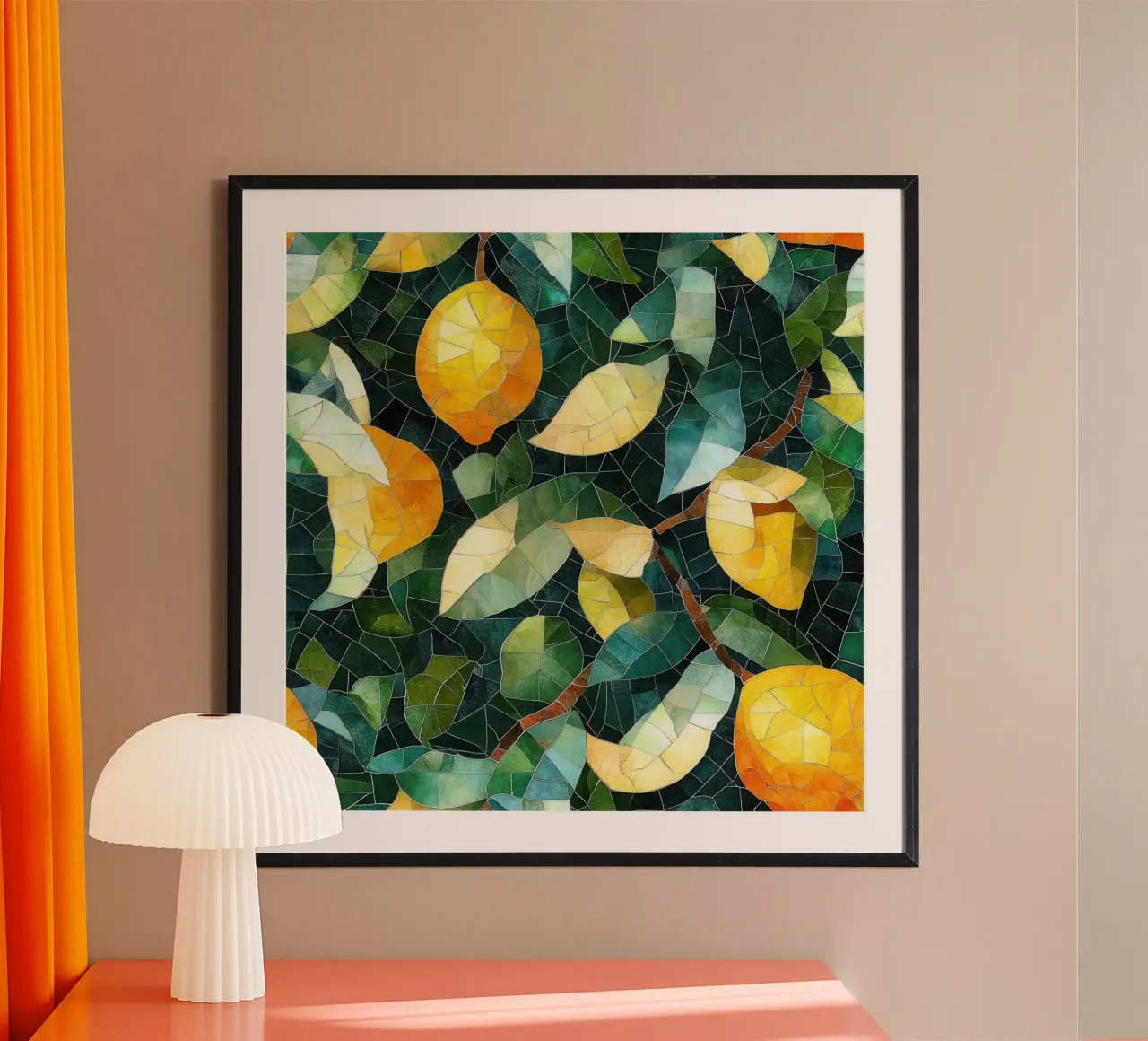 Mosaico vibrante di agrumi poster da Botanical Pattern House