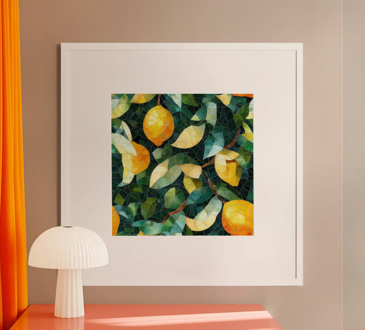 Mosaico vibrante di agrumi poster da Botanical Pattern House