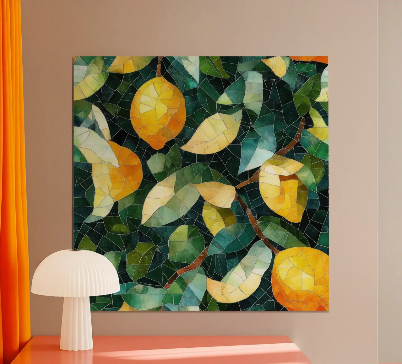 Mosaico vibrante di agrumi poster da Botanical Pattern House