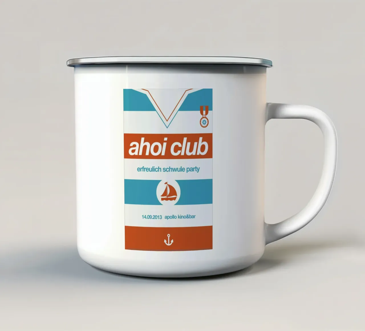 Ahoi Club - Queer Party tazza in smalto da Stephan Kochs