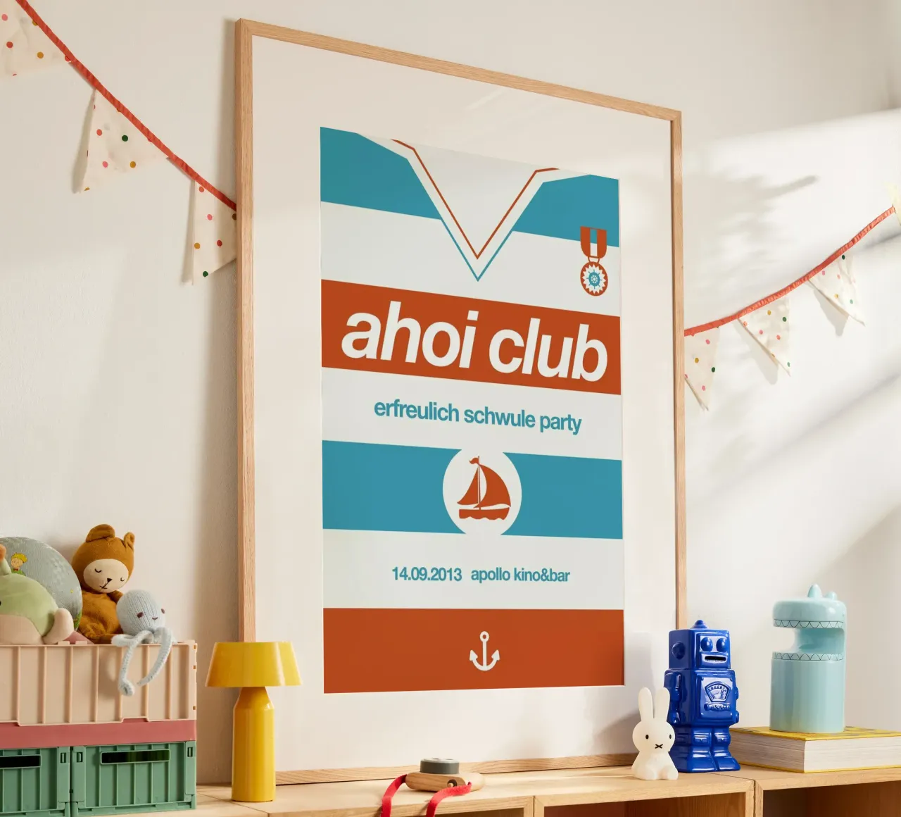 Ahoi Club - Queer Party poster con telaio in alluminio da Stephan Kochs