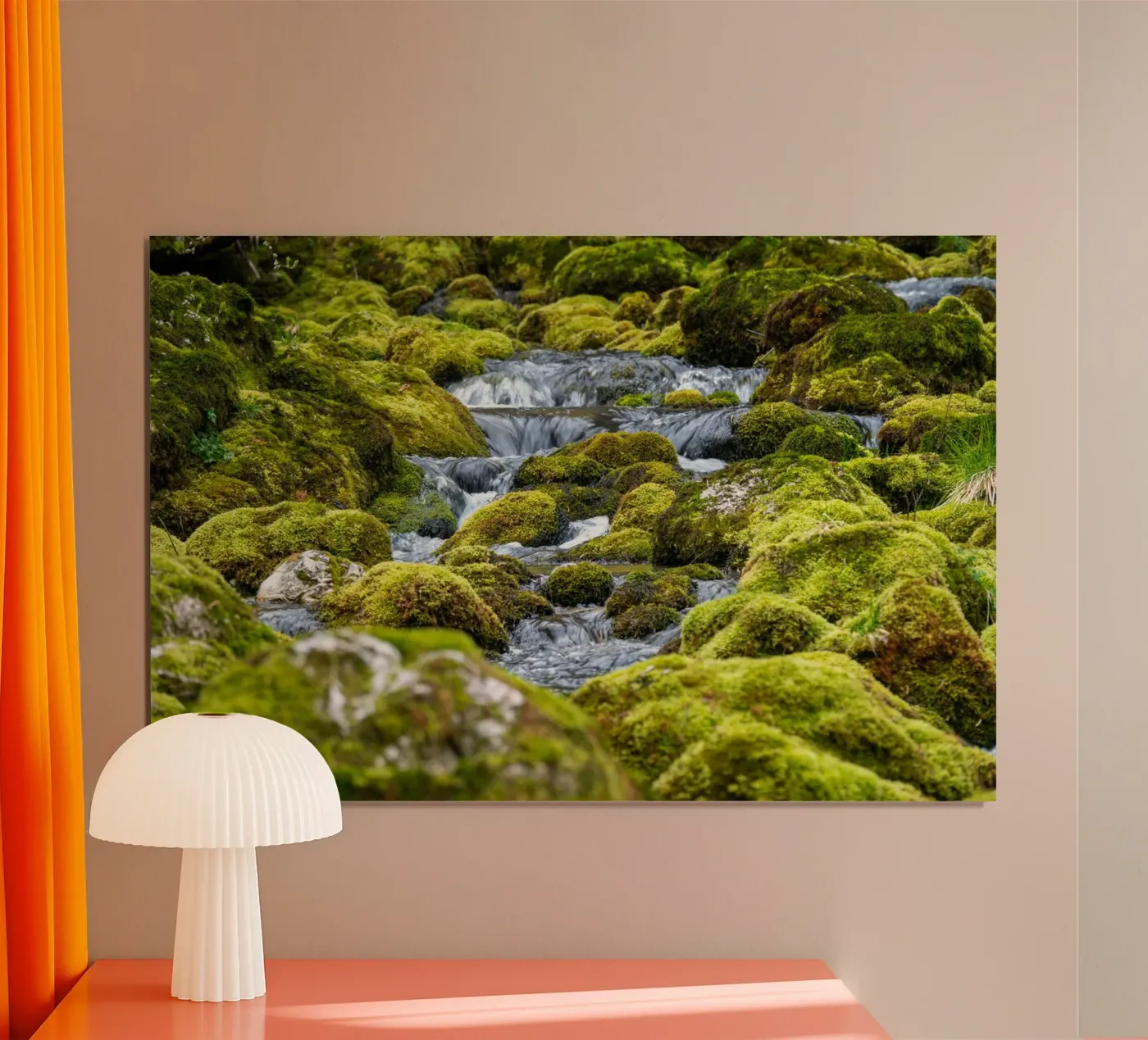 Bach und moosbewachsene Steine Poster von anderm