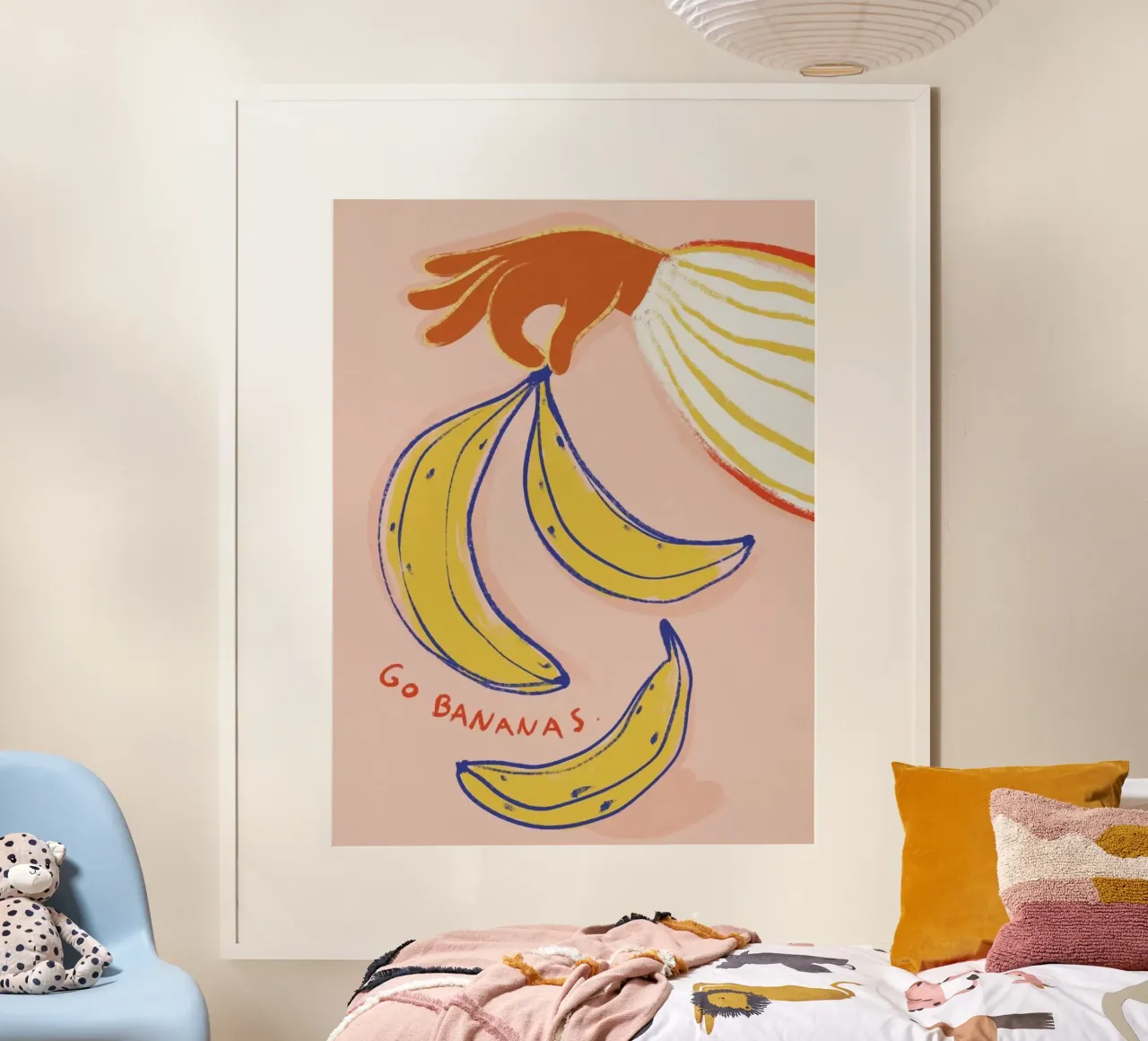 andare a banane poster con telaio in plastica da Amber Hughes