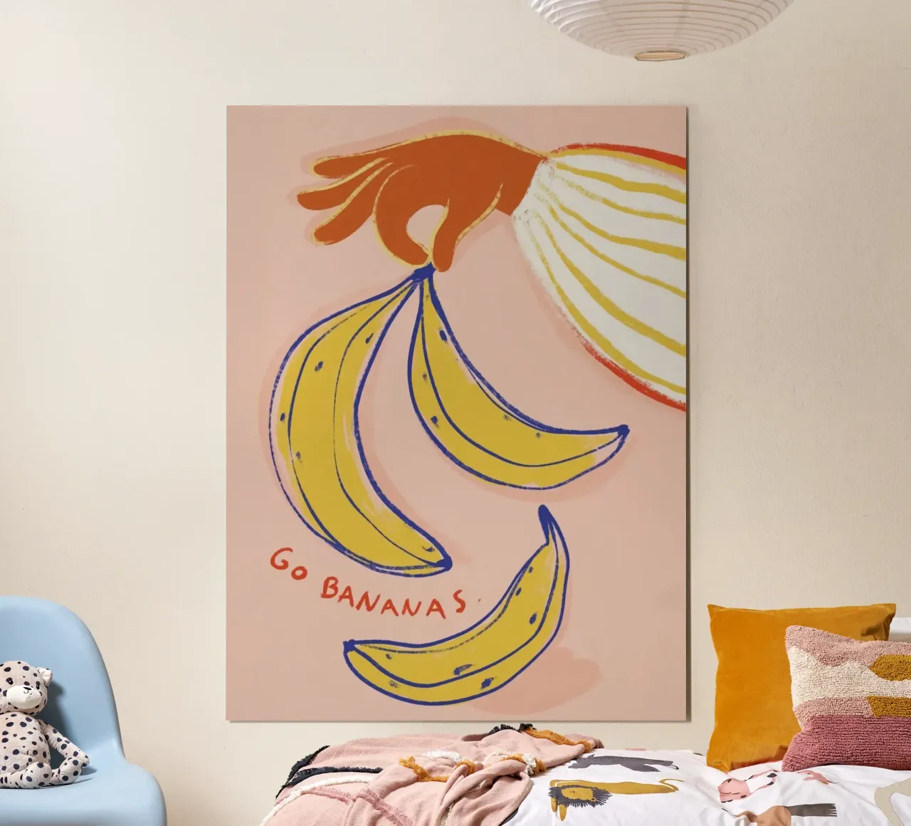 andare a banane poster con telaio in plastica da Amber Hughes