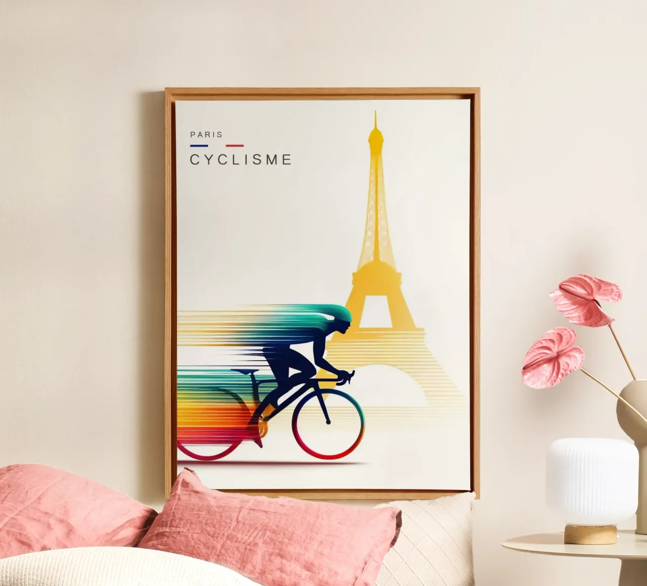 velocità del ciclista tela con Cornice a cassetta da Amber Hughes