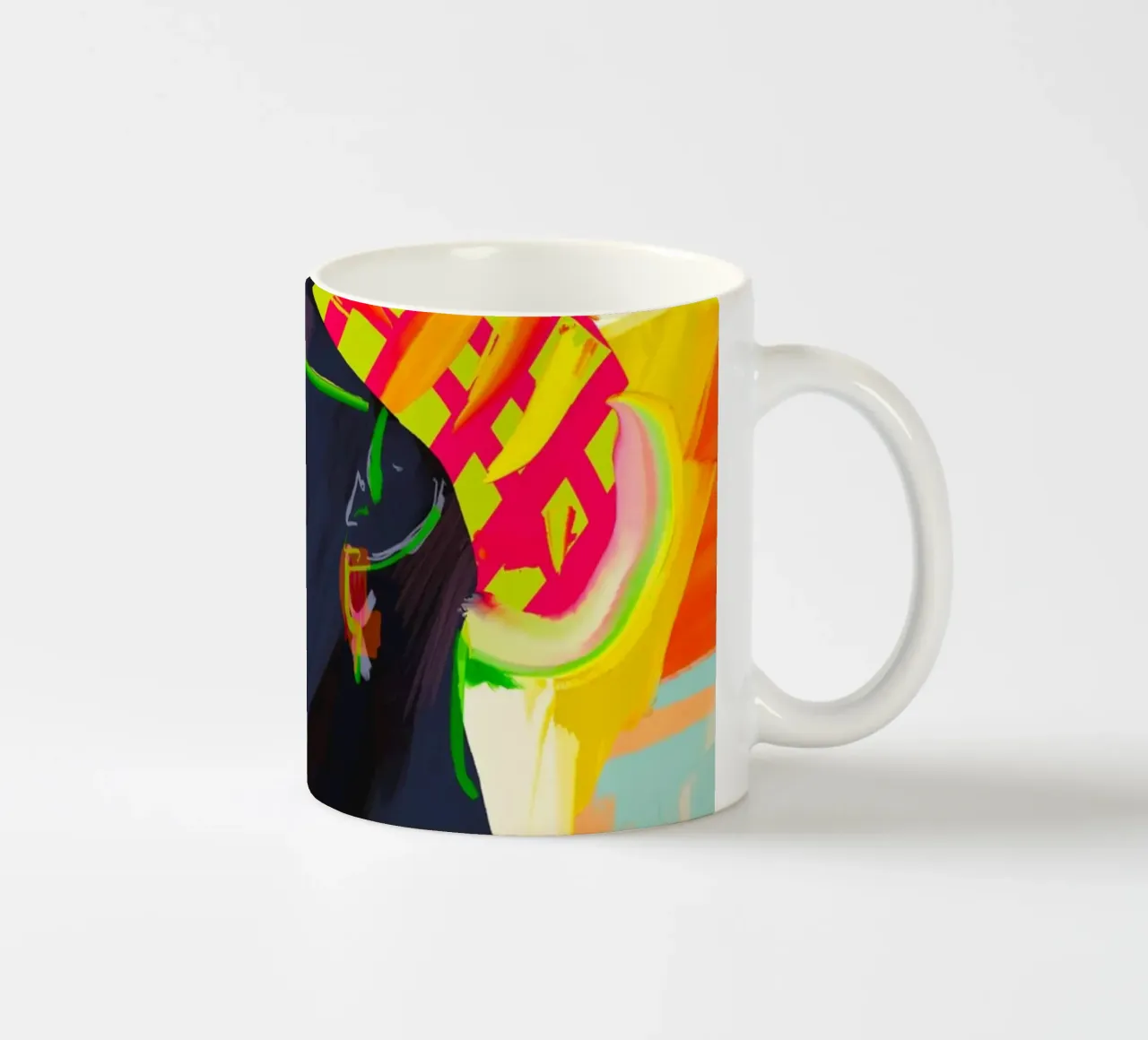Abstract Art Girl Portrait 4 ceramic mug by ThingDesign