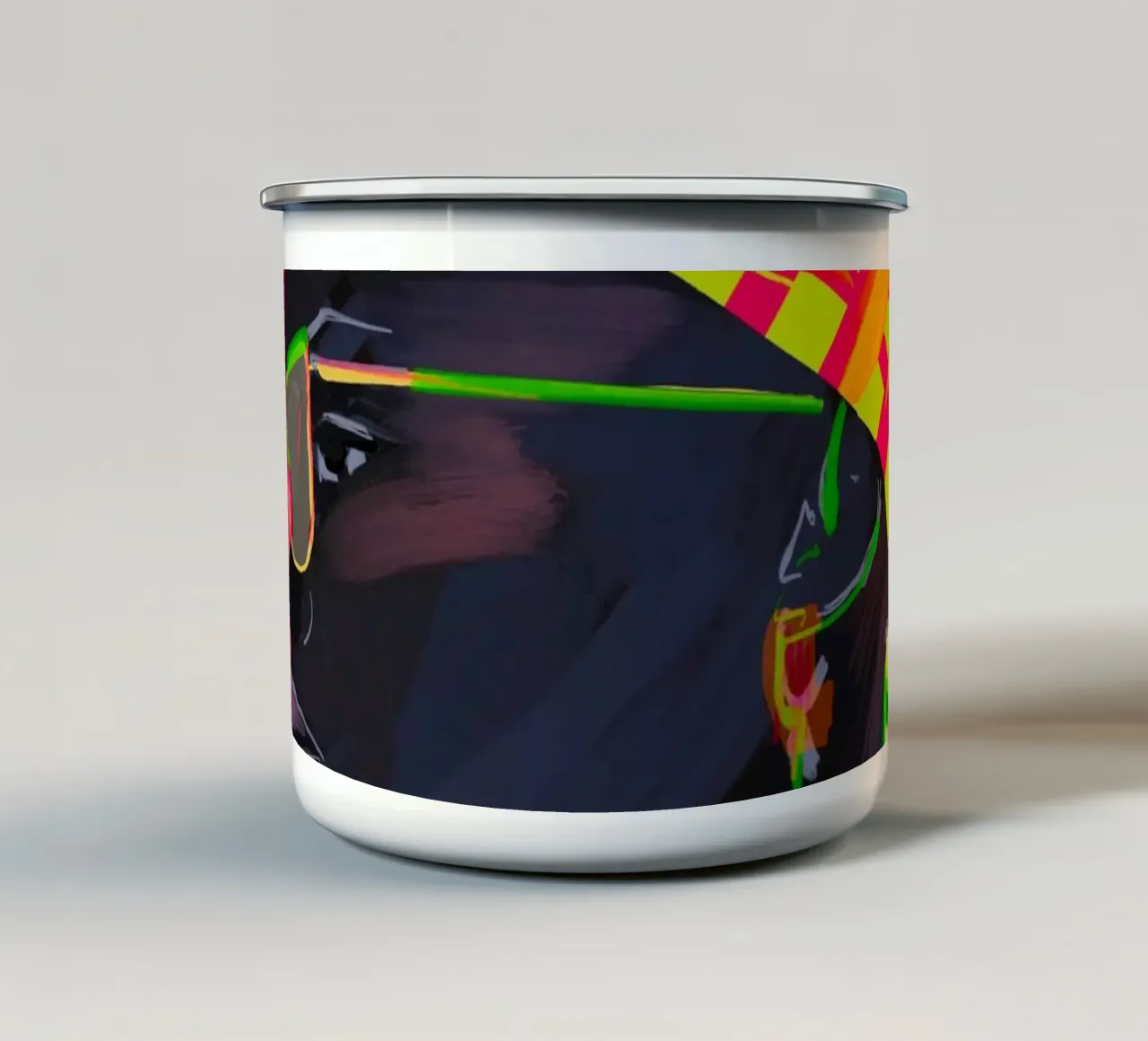 Abstract Art Girl Portrait 4 enamel mug by ThingDesign