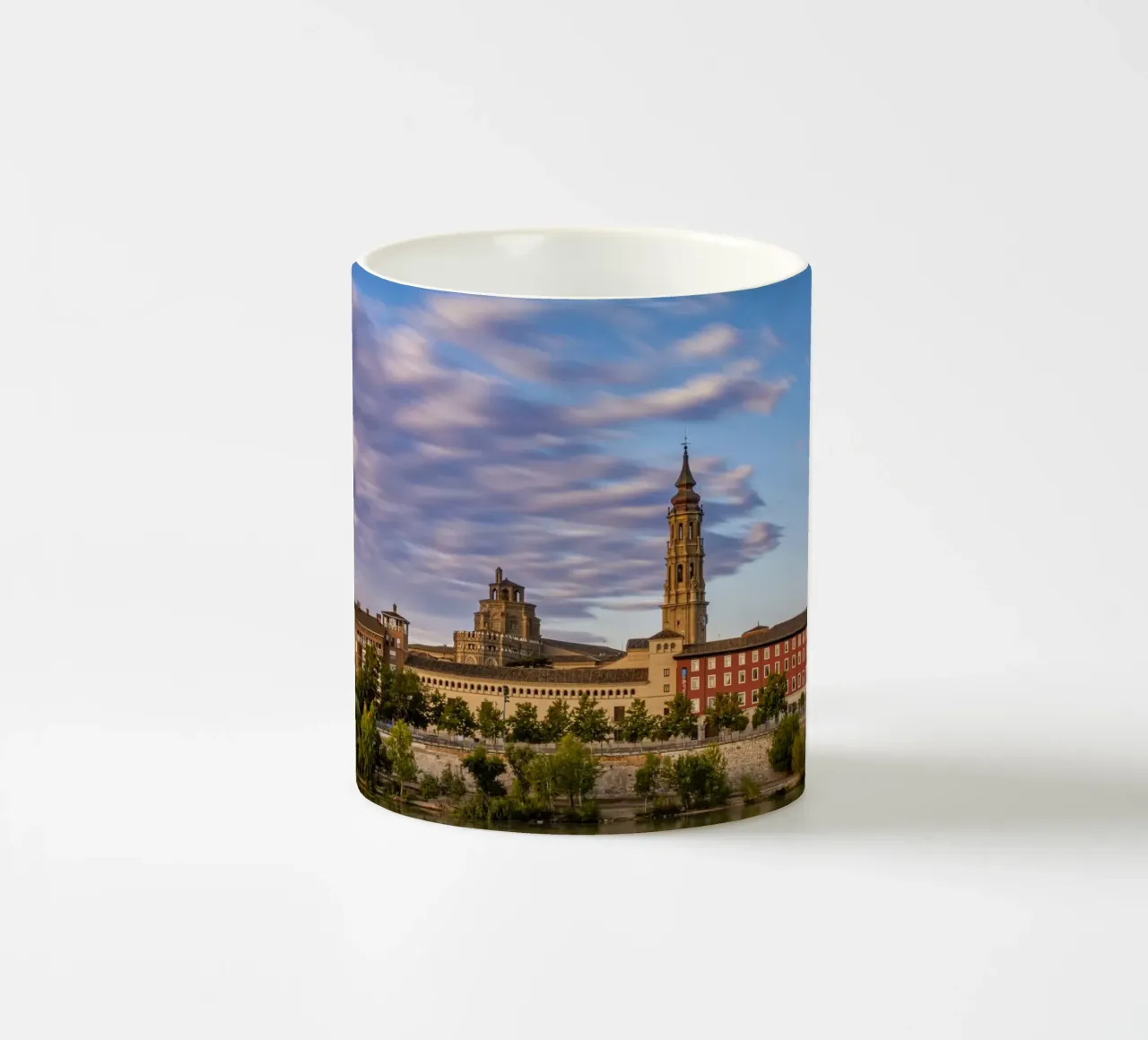 Riva del fiume di Saragozza tazza in ceramica da anderm