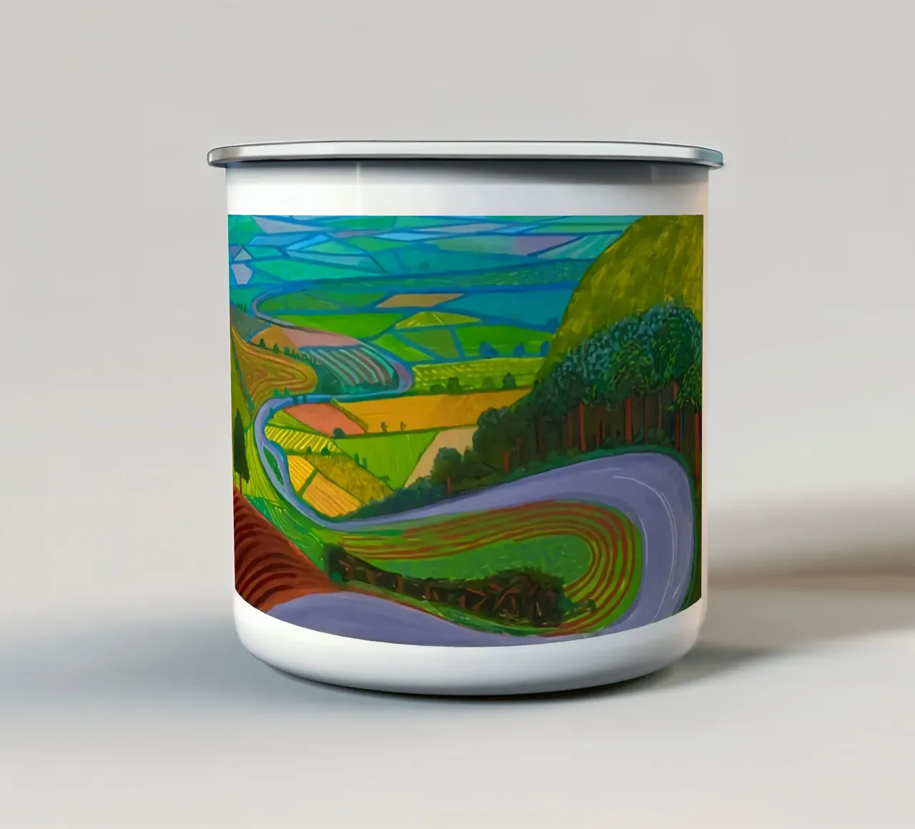 Collina di Garrowby tazza in smalto da Amber Hughes