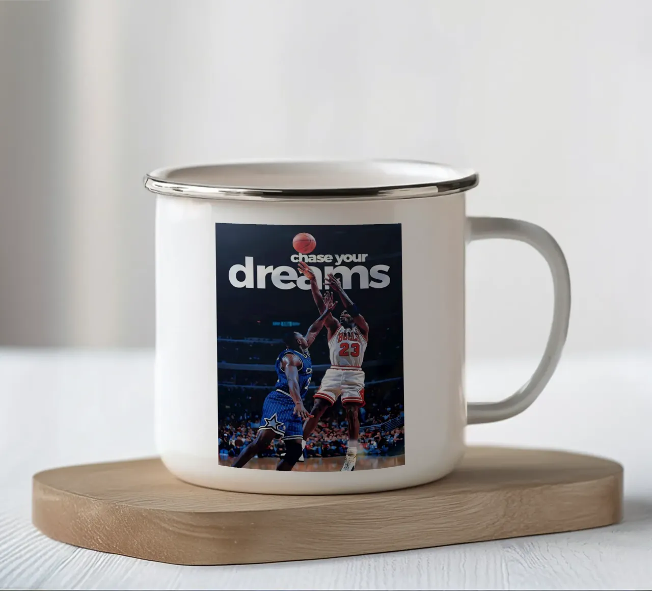 chase your dreams tazza in smalto da Type & Tape