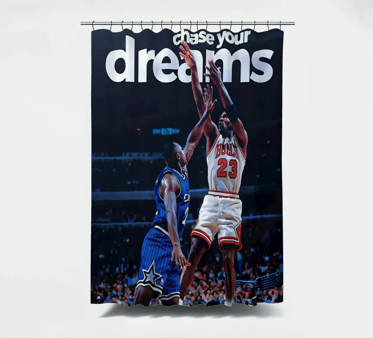 chase your dreams tenda da doccia da Type & Tape
