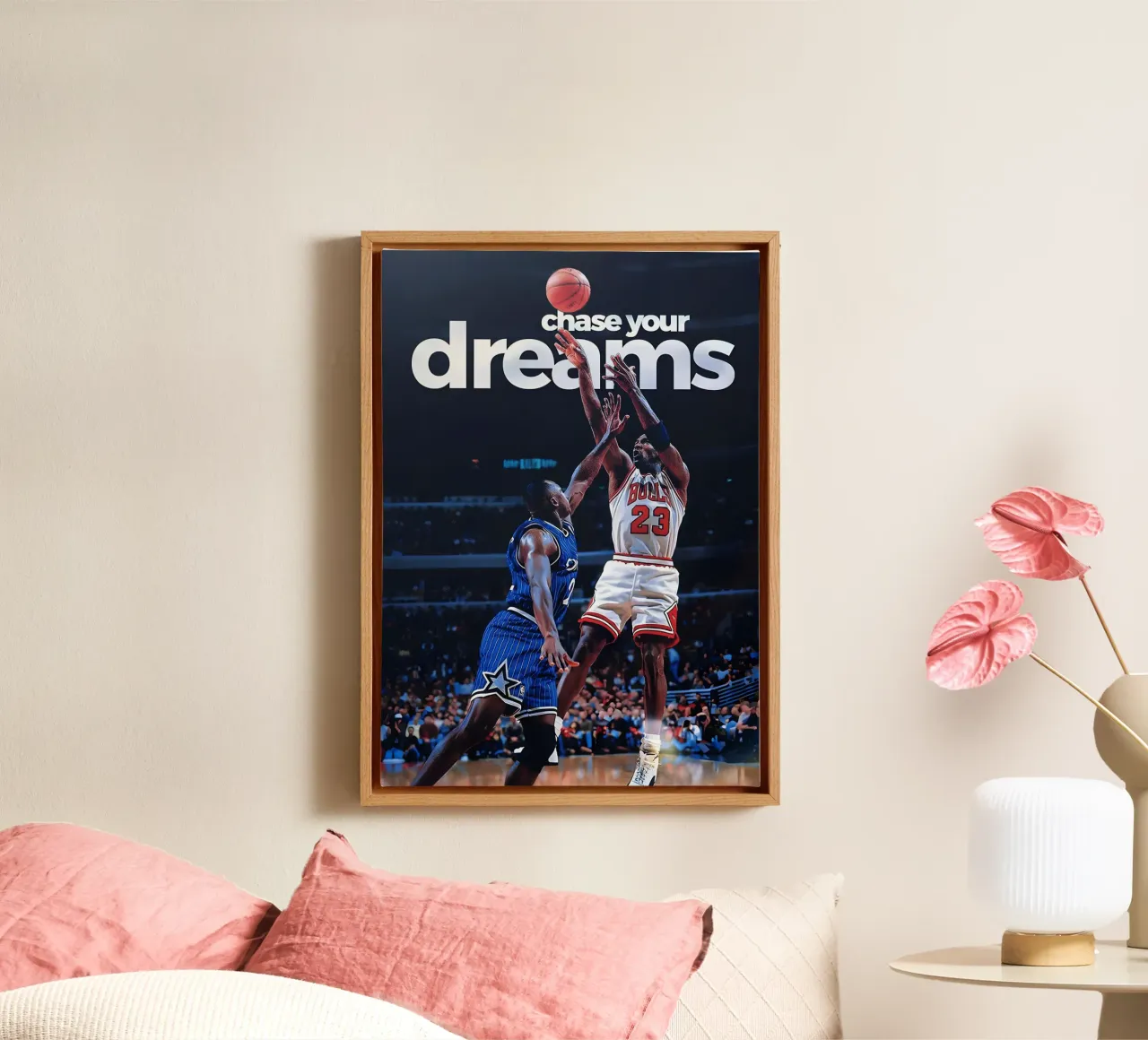 chase your dreams tela con Cornice a cassetta da Type & Tape