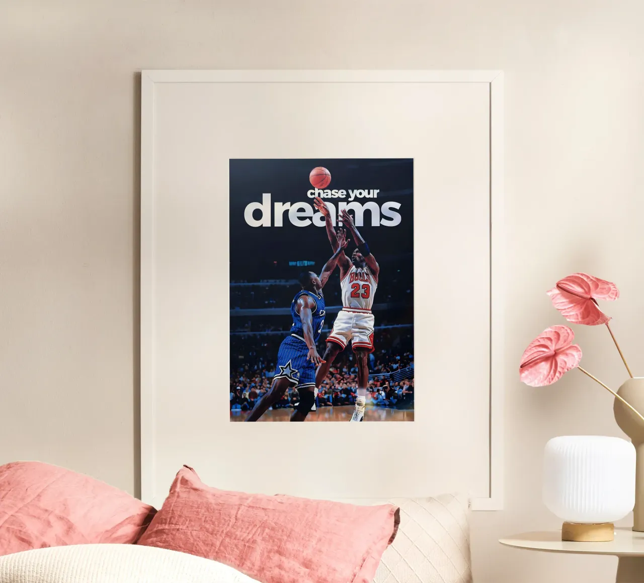 chase your dreams poster con telaio in plastica da Type & Tape