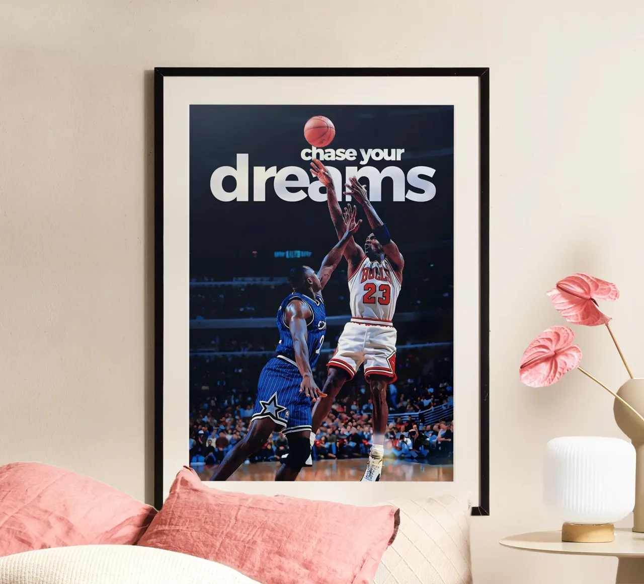 chase your dreams poster con telaio in plastica da Type & Tape