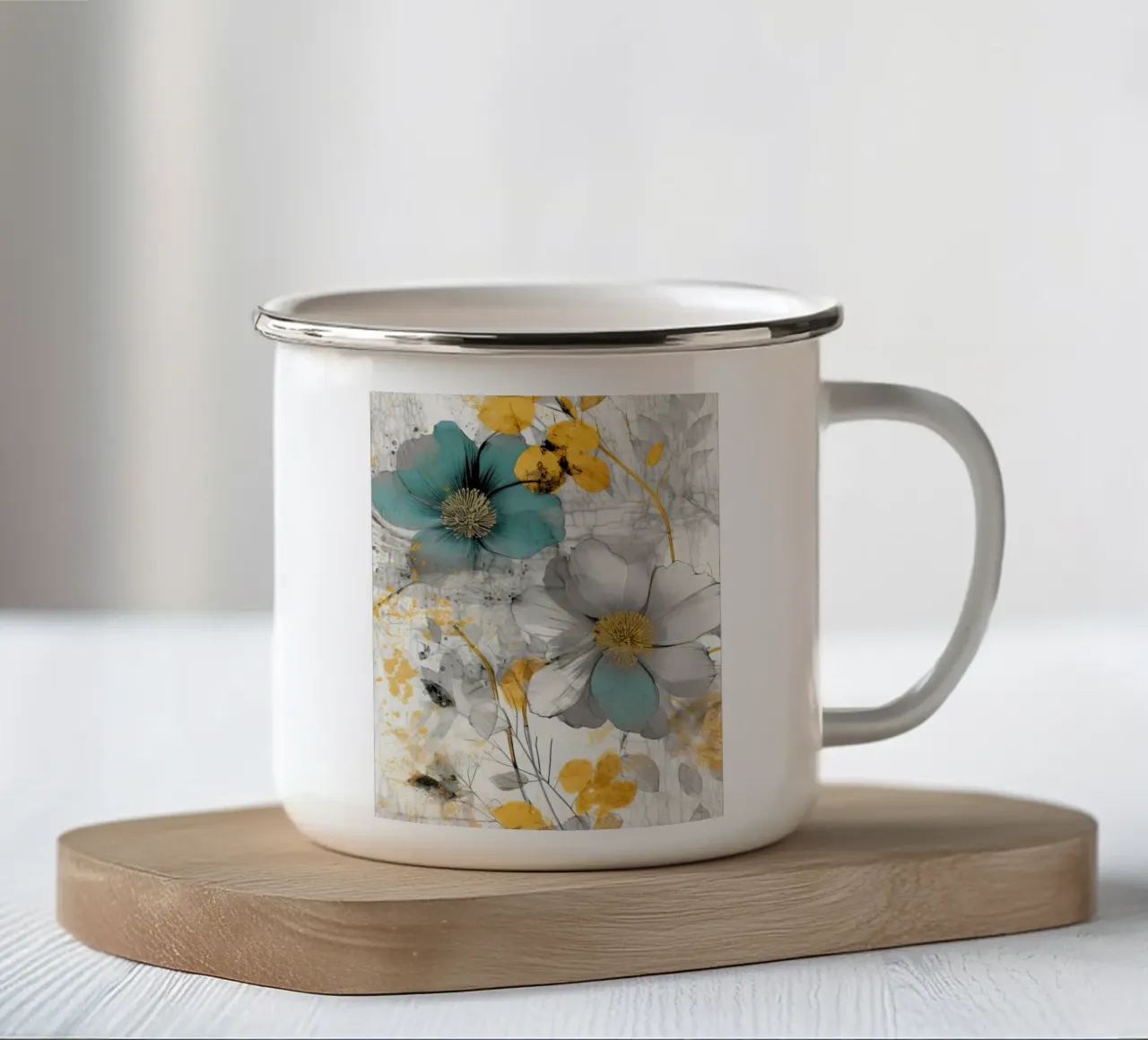 Pittura 3 tazza in smalto da Yaso Design Boho & Botanic